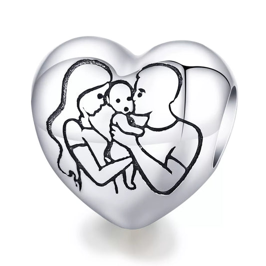 Aile Portresi Kalp Charm