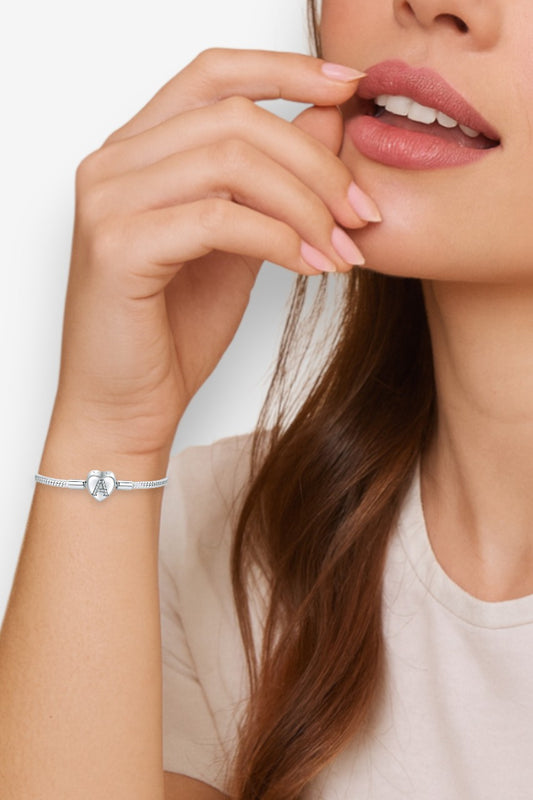 A Harfi Kadın Gümüş Charm Bileklik (Yüzük Hediyeli)