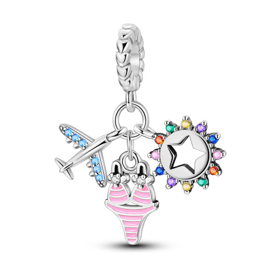 Renkli Güneş ve Uçak Sallantılı Charm