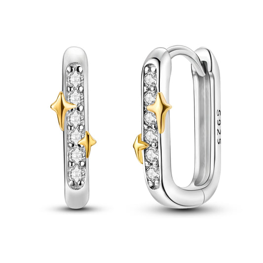 Işıltılı Yıldızlı Halka Küpe