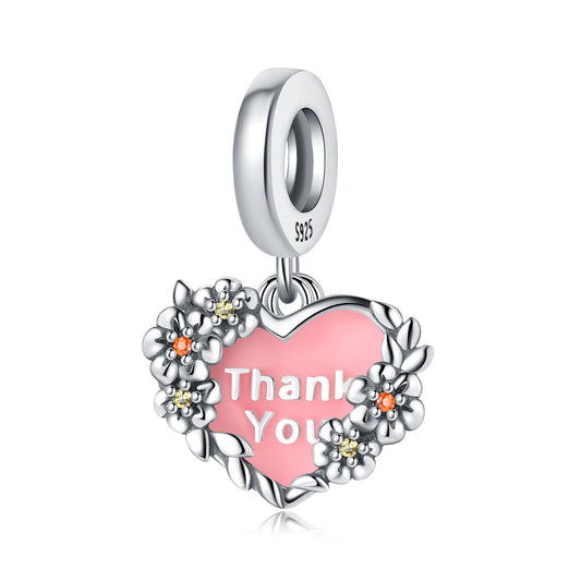 Teşekkür Mesajı Kalp Charm