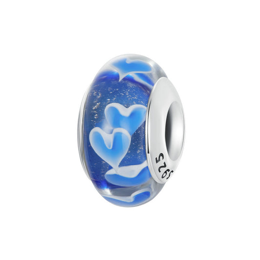 Mavi Kalpli Murano Charm