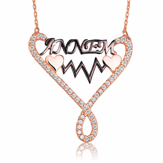 Annem Kalpli Sonsuzluk Kadın Gümüş Kolye