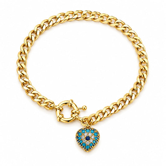 Charm Kalp Gözü Kadın Bileklik