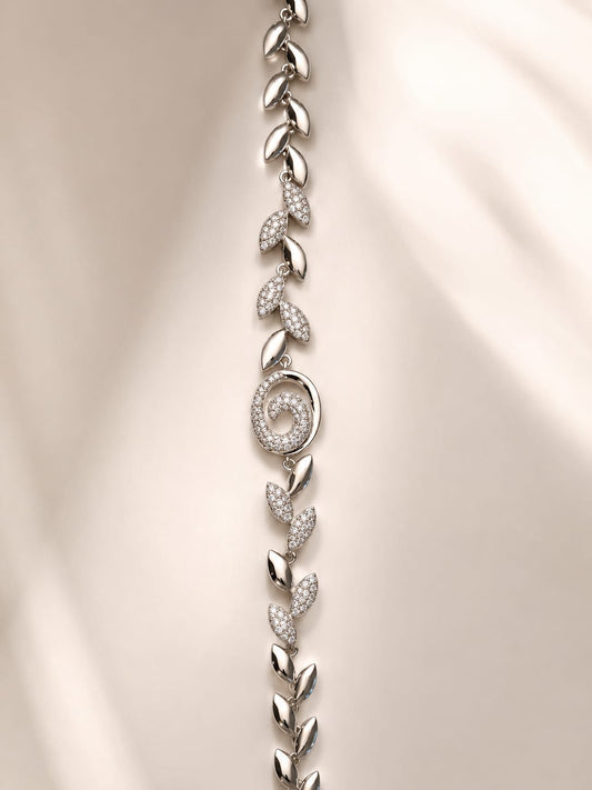 Charm Zeytin Dalı Spiral Zirkon Kadın Bileklik