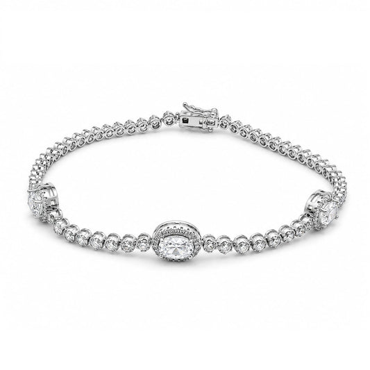 Charm Oval Halo Tennis Kadın Bileklik
