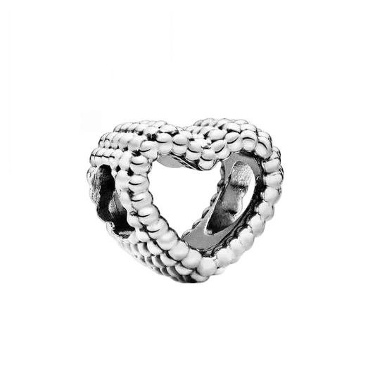 Boncuklu Kalp Küresi 925 Ayar Gümüş Charm