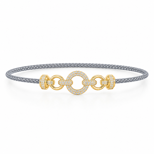 Charm Lüks Stil Gold Örgü Kadın Bileklik