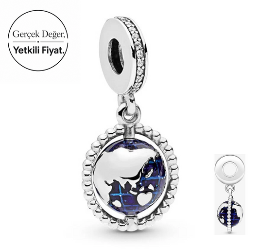 Dönen Dünya Küresi Sallantılı Charm