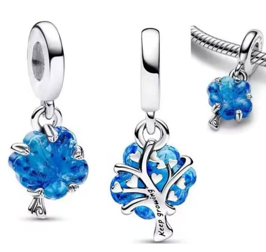 Mavi Murano Hayat Ağacı Charm