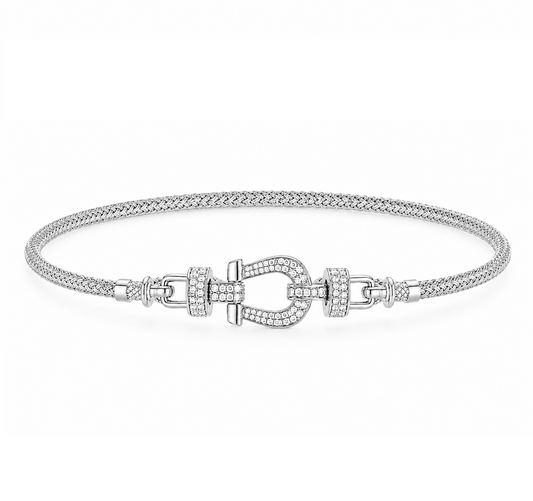 Charm Royal Mesh Hasır Taşlı Kadın Bileklik