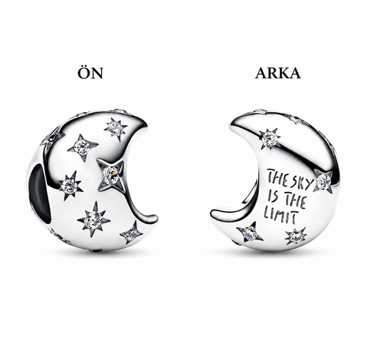 Ay ve Yıldız Motifli Charm