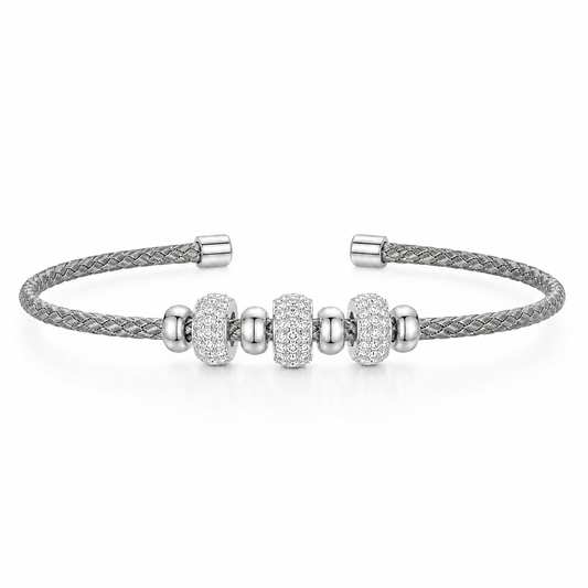 Charm Elegance Örgü Kelepçe Kadın Bileklik