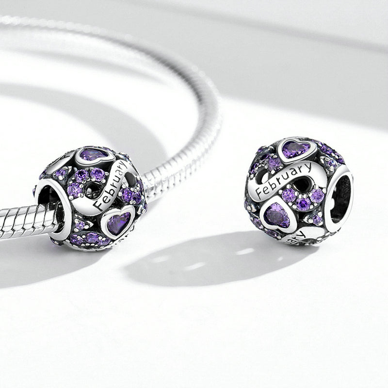 925 Ayar Gümüş ' Şubat ' Charm