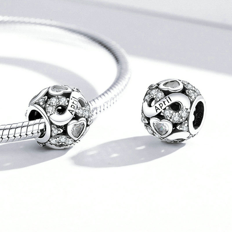 925 Ayar Gümüş ' Nisan ' Charm