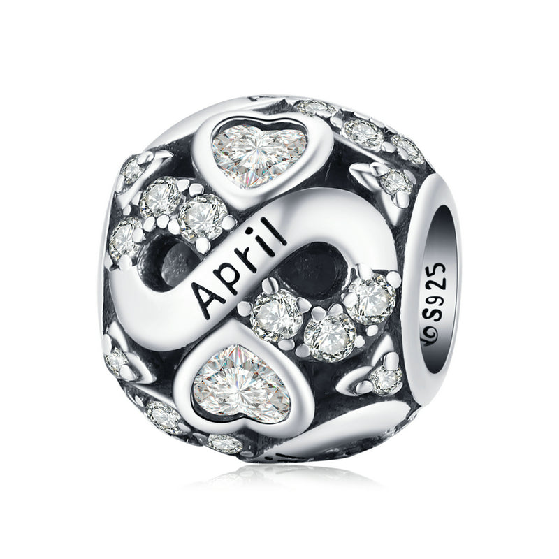 925 Ayar Gümüş ' Nisan ' Charm