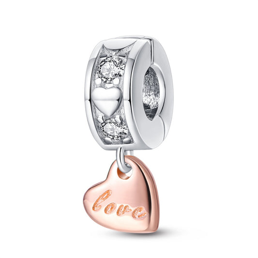 Işıltılı Kalp Klips Charm