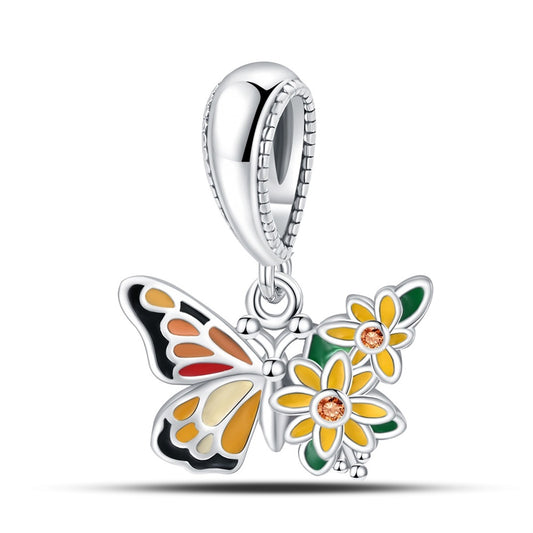 Çiçekler ve Kelebek Charm