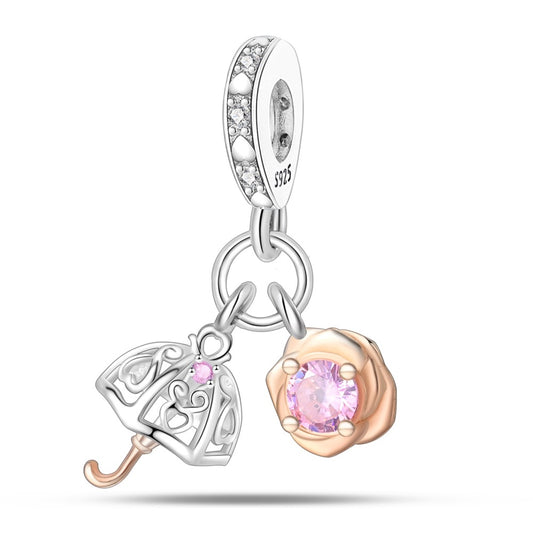 Şemsiye ve Çiçek Sallantılı Charm