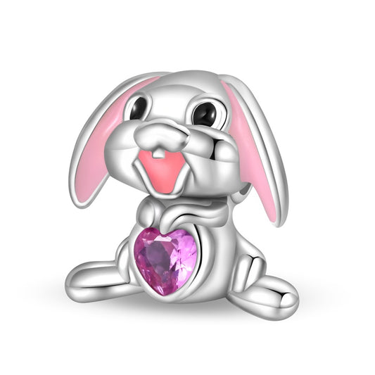Kalp Temalı Sevimli Tavşan Charm