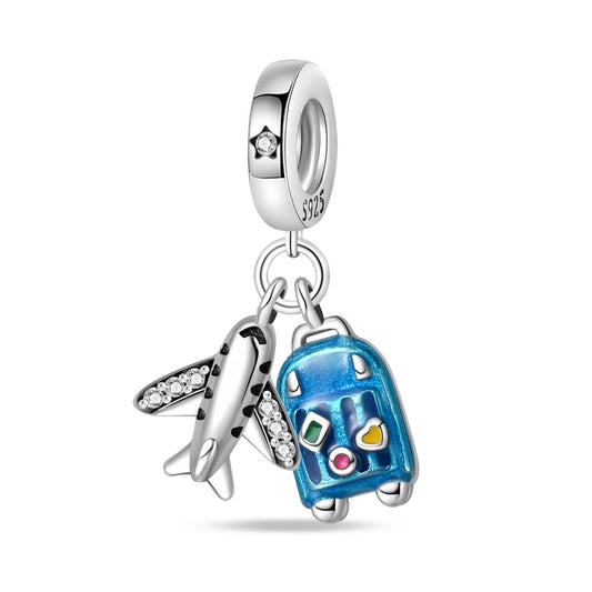 Seyahat Bavulu ve Uçak Sallantılı Charm