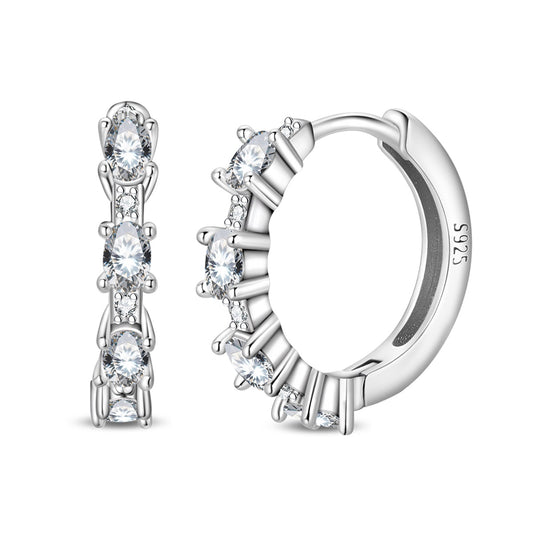 Işıltılı Taş Sıralı Halka Küpe