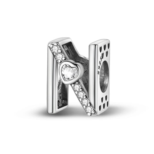 N Harfi Kalpli Charm
