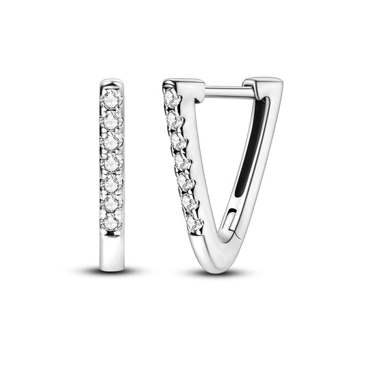 Işıltılı V Halka Küpe