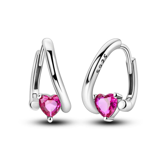 Pembe Kalp Halka Küpe