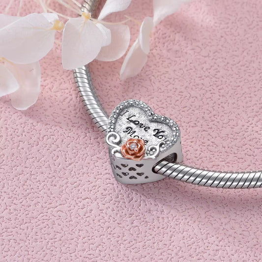 Seni Seviyorum & Gül Temalı Kişiselleştirilebilir Fotoğraflı Charm