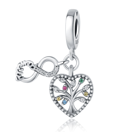 Aile Hayat Ağacı Kalp Charm