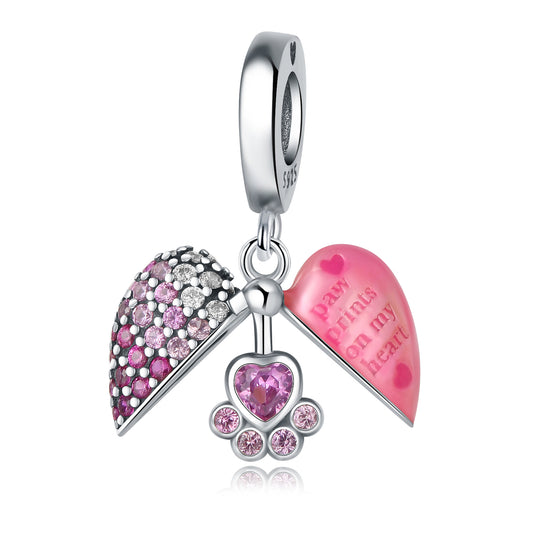 Patili Açılan Kalp Charm