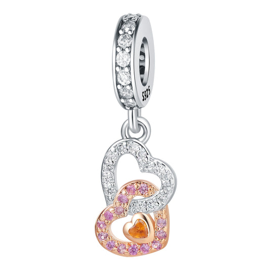 Birbirine Bağlı Kalpler Sallantılı Charm