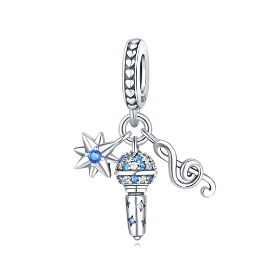 Mikrofon, Nota ve Yıldız Sallantılı Charm