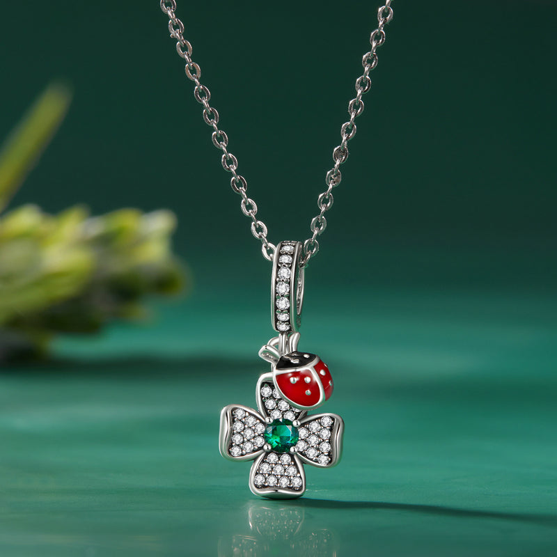 925 Ayar Gümüş Şans Yoncası & Uğur Böceği Charm