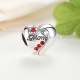 925 Ayar Gümüş Kalp Temalı Anne Charm Model:004