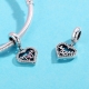 925 Ayar Gümüş Kalp Temalı Anne Charm Model:392